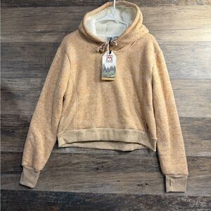 Avalanche Cozy Tan Lined Cropped Women's Hoodie
